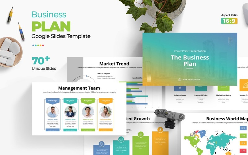 Businessplan - Google Presentaties-sjabloon