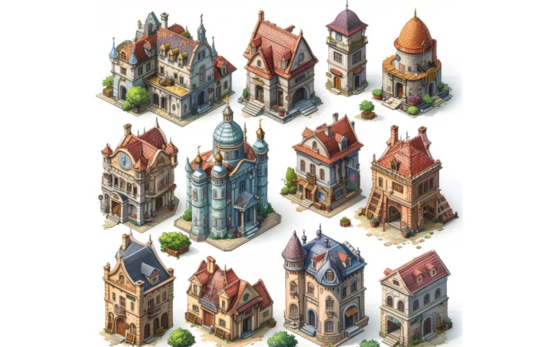 grand theatre Set of Video Games Assets Sprite Sheet 03