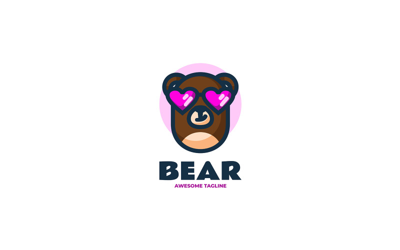 Kreslené logo maskota hnědého medvěda 1