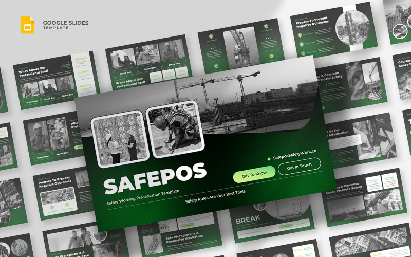 Safepos - Шаблон слайдов Google по безопасности на рабочем месте