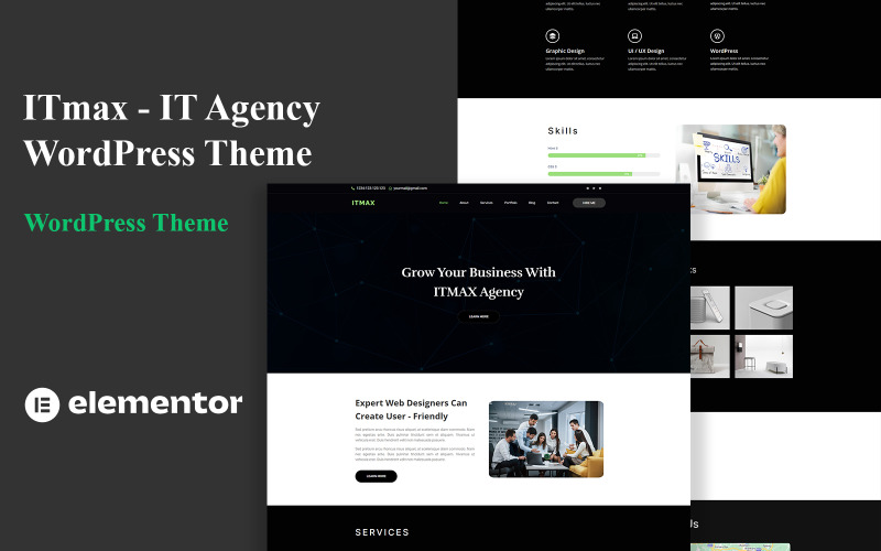 ITmax - Tema WordPress Elementor de agência de TI