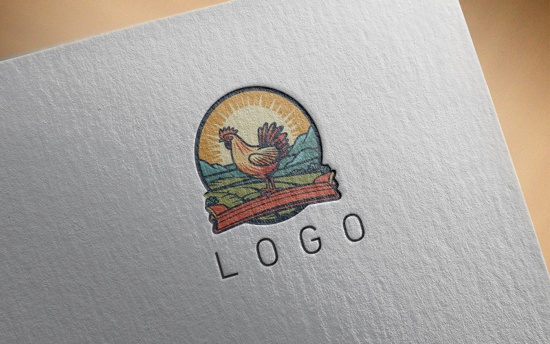 Logotipo de productos lácteos con pollo-0134-23