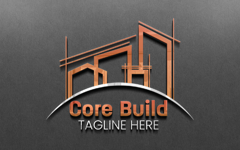 Um modelo versátil de logotipo de construção central para construção
