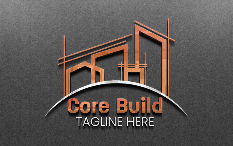 Un modello versatile di logo Core Build per l'edilizia