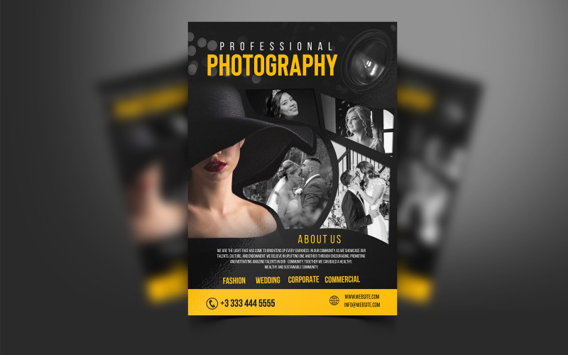 Fotoğrafçı el ilanı Profesyonel Fotoğrafçılık El İlanı Şablonu Psd