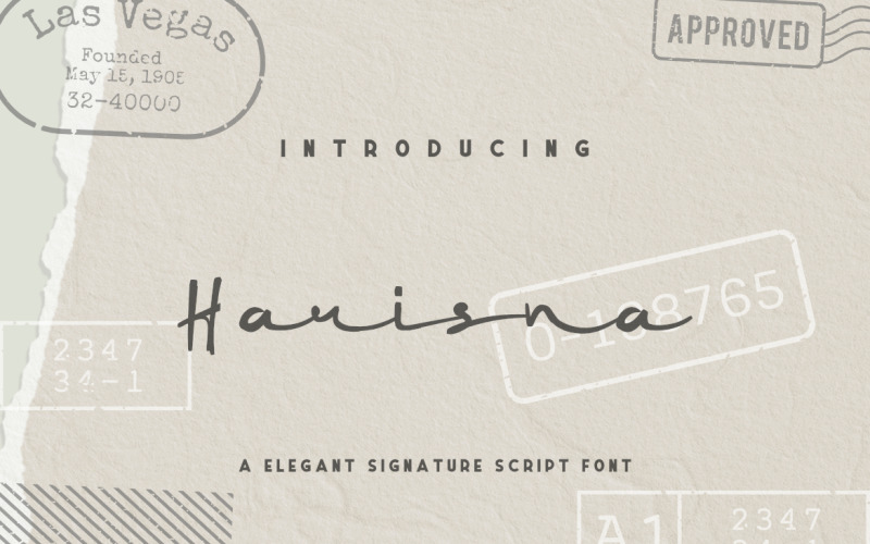 Harisna egy Elegant Signature script betűtípus