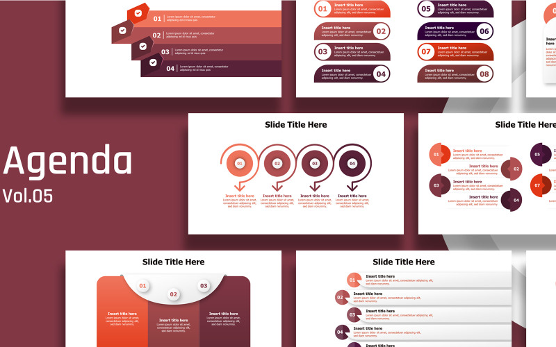Infográfico de slides da agenda de negócios - pronto para usar