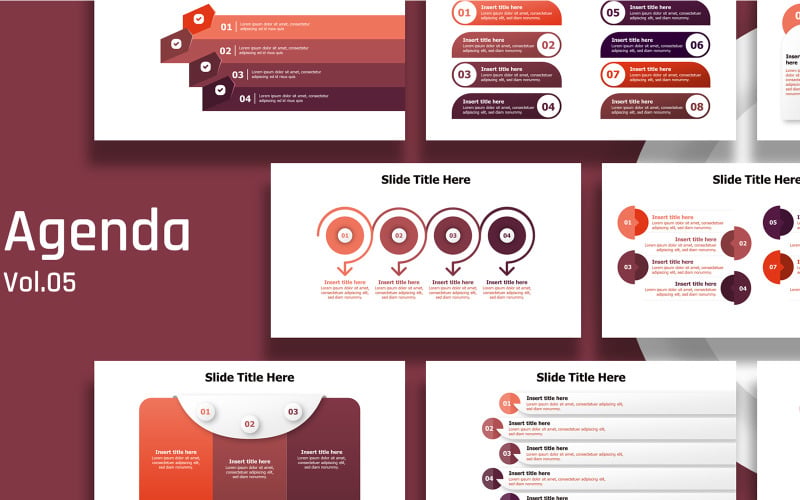 Infographie des diapositives de l'agenda professionnel - prêtes à l'emploi