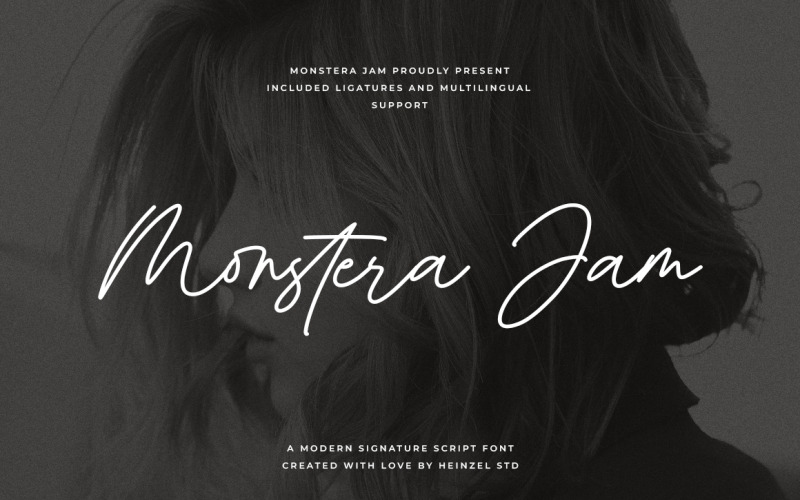 Nowoczesna czcionka podpisowa Monstera Jam