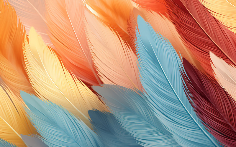 Diseño de ilustración de plumas_patrón de plumas coloridas_pluma premium