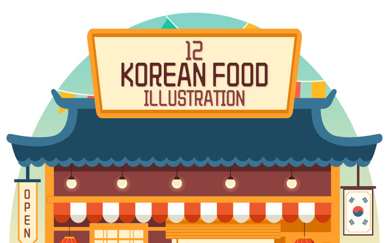 12 Koreansk matillustration