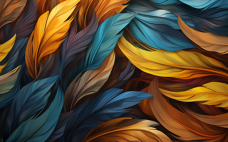 Illustration de plumes pattern_colorful plumes pattern_feather oeuvre