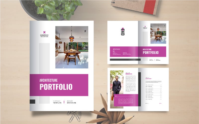 Szablon portfolio architektury lub szablon broszury portfolio wnętrz