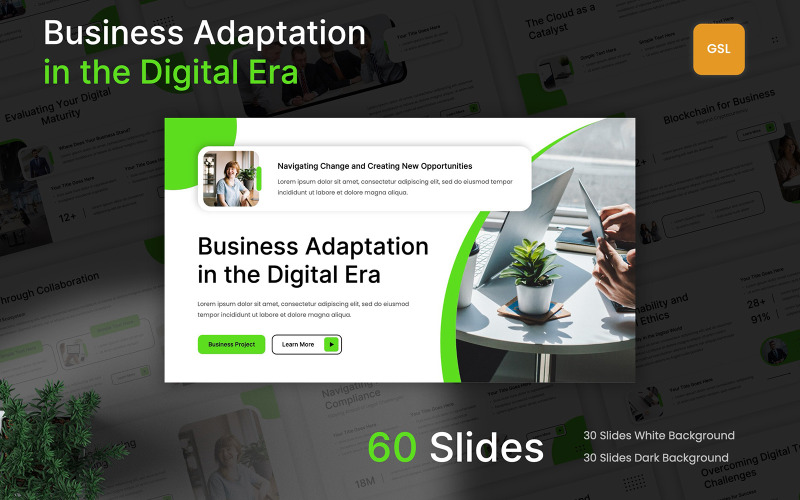 Adaptation des entreprises à l'ère numérique Modèle Google Slides