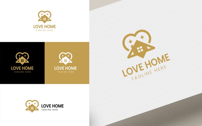 Modello di progettazione del logo della casa di amore