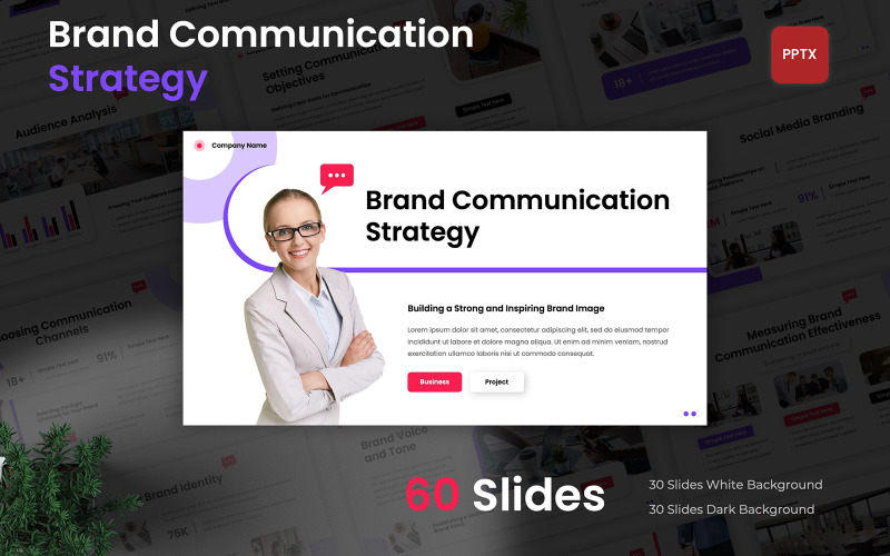 Modello PowerPoint sulla strategia di comunicazione del marchio