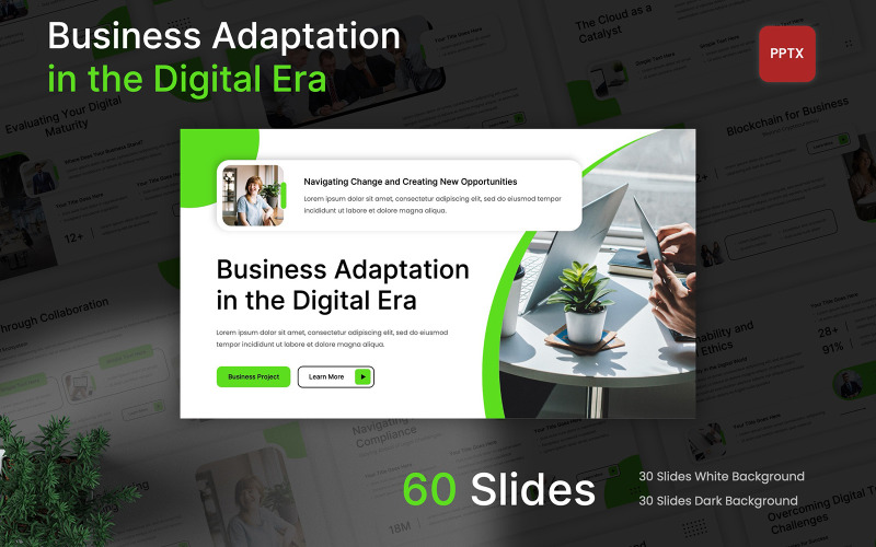 Obchodní adaptace v šabloně PowerPoint Digital Era