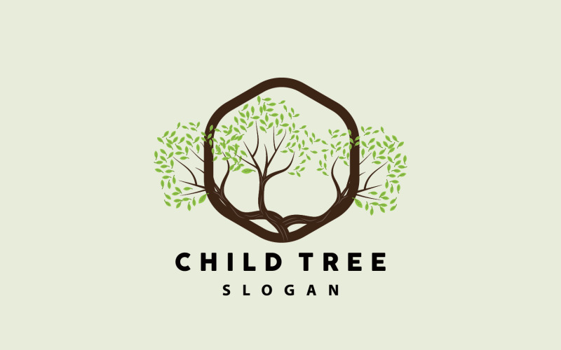 Дерево Логотип Дизайн Жизни Детская площадка IllustrationV1