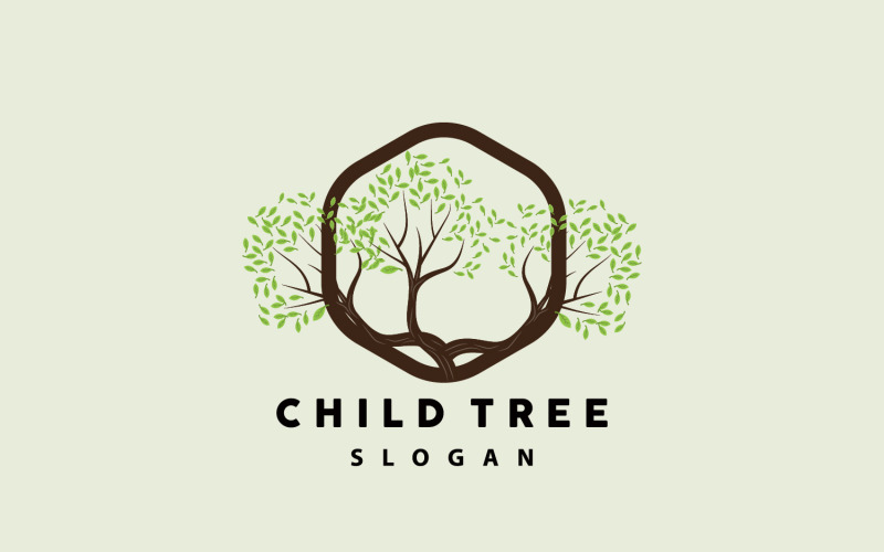 Illustrazione del parco giochi per il design della vita del logo dell'alberoV1