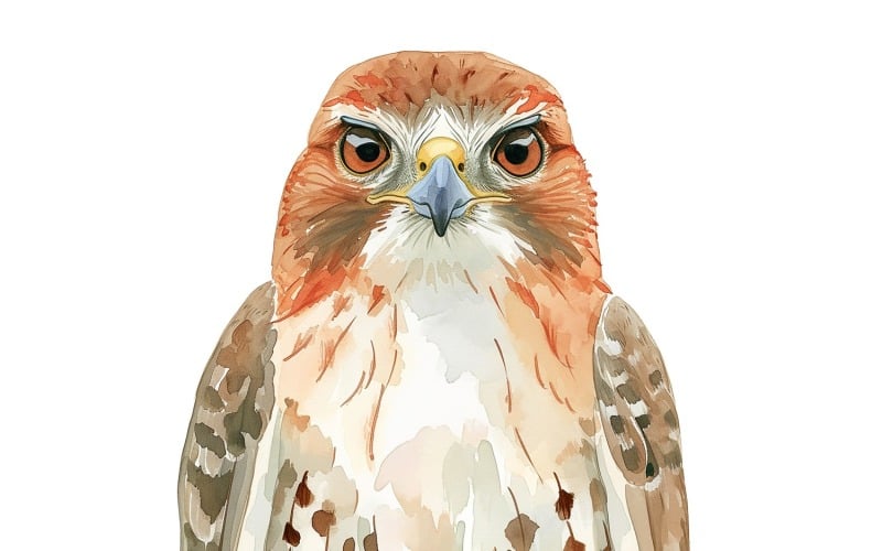 Niedlicher Falke Vogel Baby Aquarell Handgemachte Illustration 4