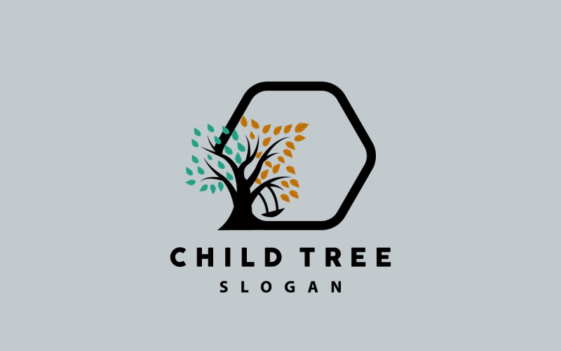Ağaç Logosu Hayat Tasarımı Oyun Alanı IllustrationV23
