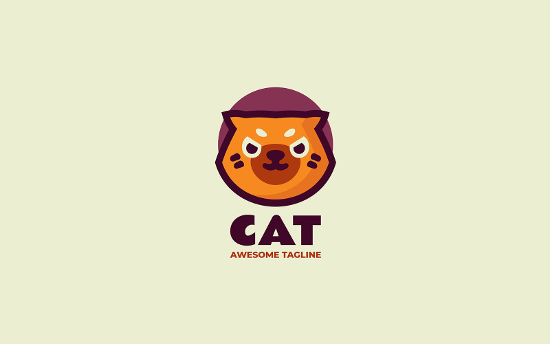 Cat Simple Mascot Logo Style 4 #422155 - TemplateMonster