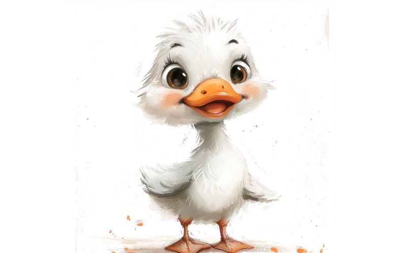 Cute Goose Bird Baby Watercolor Handmade illustration 4