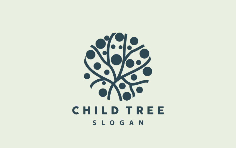 Дерево Логотип Жизнь Дизайн Детская площадка IllustrationV30