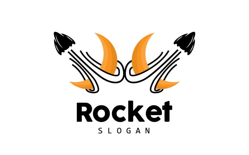 illustrazione del design del logo del razzo spaziale V12 moderno