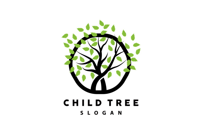 Illustrazione del parco giochi per il design della vita del logo dell'alberoV18