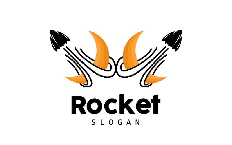 ilustração de design de logotipo de foguete espacial moderno V12