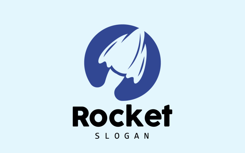Ilustración de diseño de logotipo de cohete espacial moderno V9