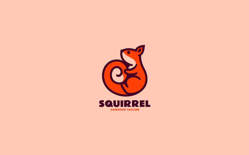 Logotipo de mascota simple ardilla 3