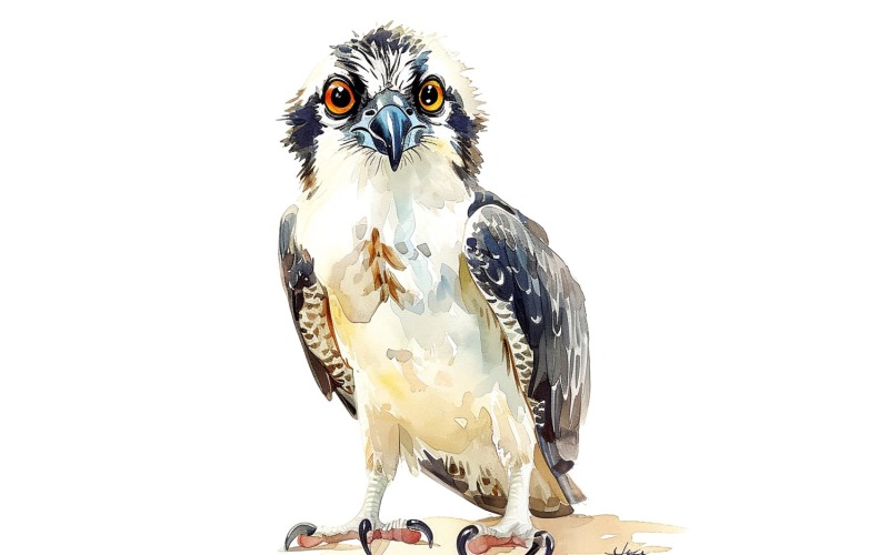 Söt Asprey Bird Baby Watercolor Handgjord illustration 4