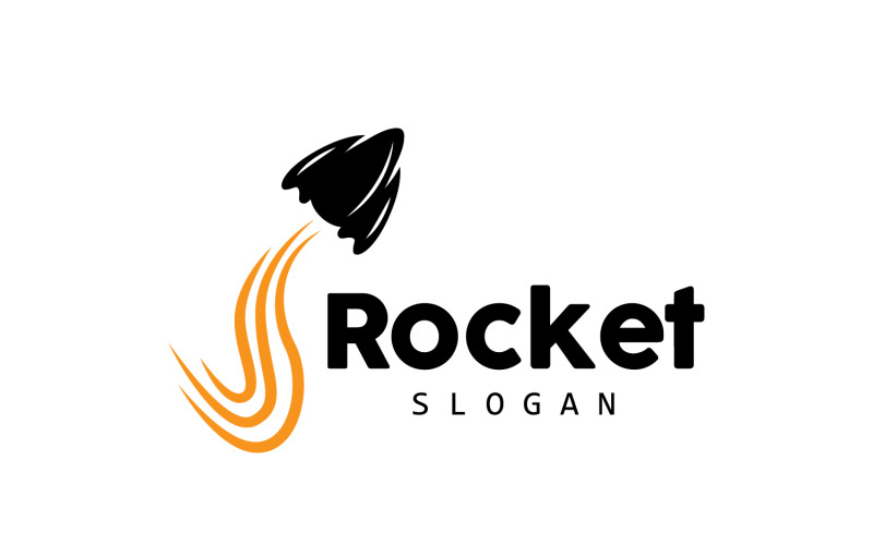uzay roketi logo tasarımı illüstrasyon modern V6