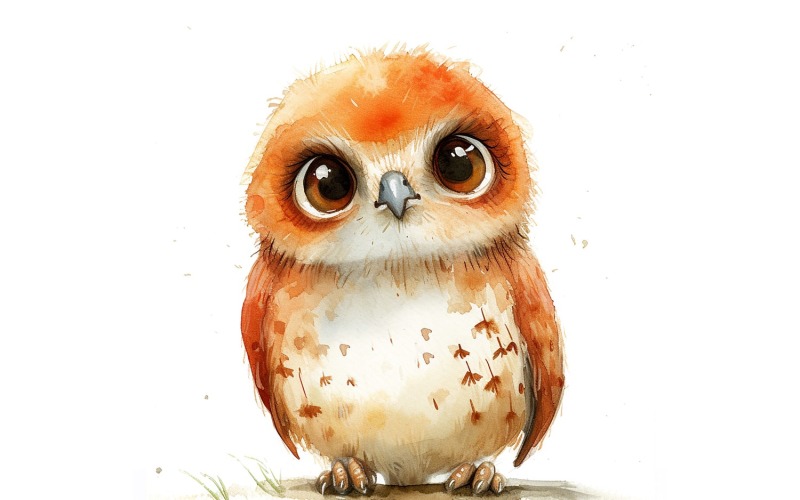 Cute Eagle Bird Baby Watercolor Handmade ilustrace 2.