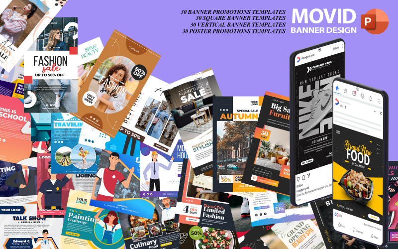 Movid-banner Powerpoint-ontwerpsjabloon