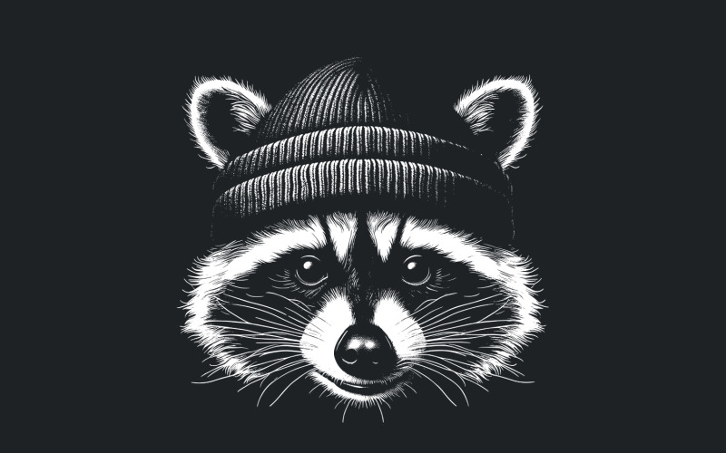 Bandit Süßer Waschbär SVG, Lustiges Tier Shirt Design, Hipster Trash Panda Digital Download, Woodland
