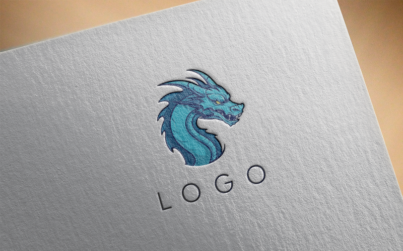 Елегантний логотип дракона 15-0405-23
