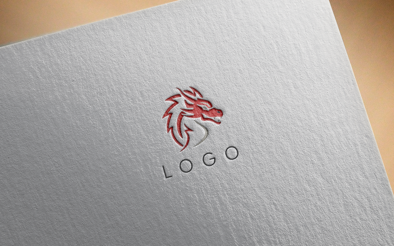 Элегантный логотип дракона-0391-23