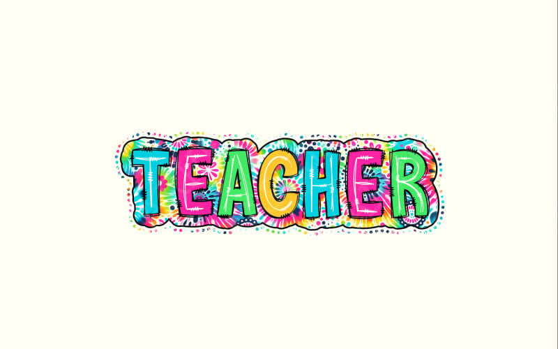 Enseignant PNG, Bright Paisley Floral, Scribble Doodle, Fichier numérique scolaire, Téléchargement par sublimation