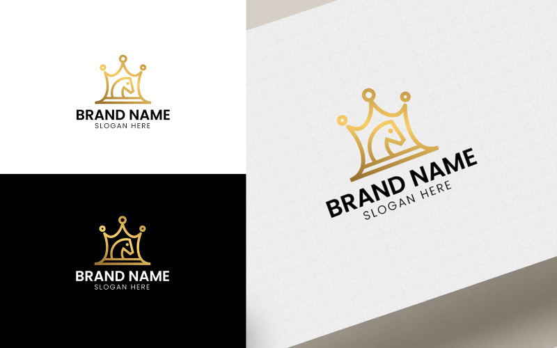 Line shape Crown Horse logo
