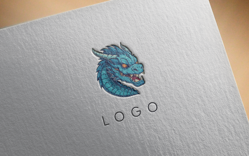 Logotipo elegante del dragón 16-0406-23