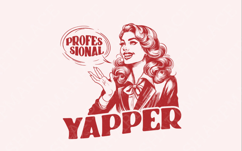 Professzionális Yapper PNG, Retro szublimációs dizájn, Funny Yapping Tee, Azonnali digitális letöltés