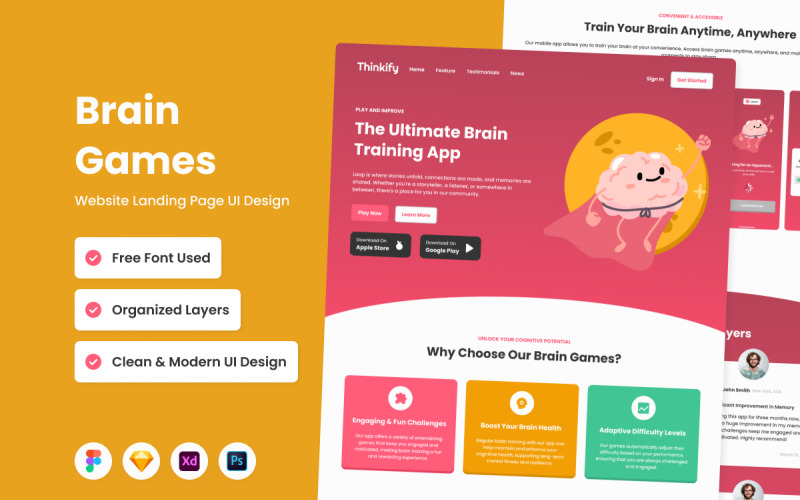 Thinkify – Brain Games nyitóoldala V2