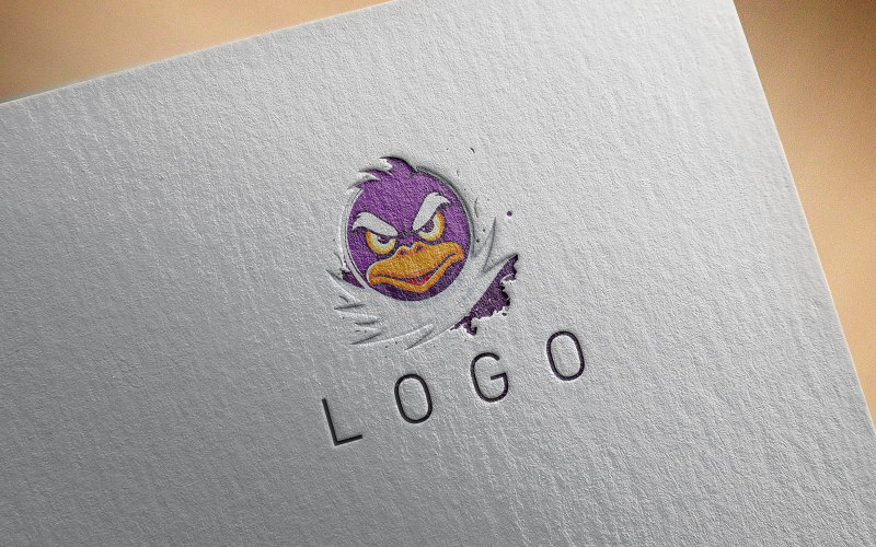 Элегантный логотип утки-0183-23