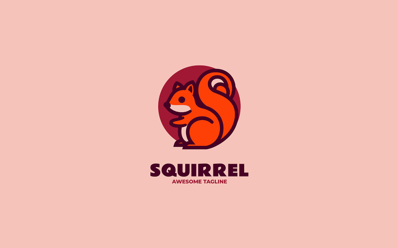 Logotipo de mascota simple ardilla 5
