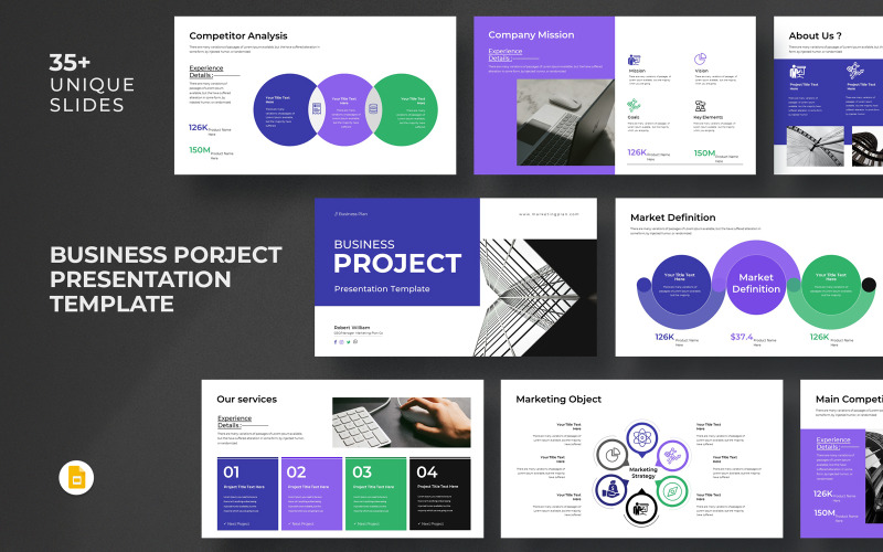 Plantilla de diapositiva de Google para proyecto empresarial_