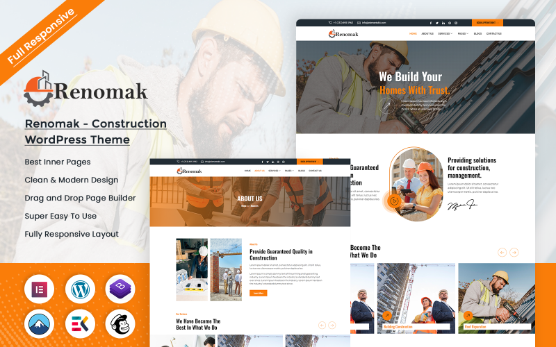 Renomak — Строительная WordPress тема