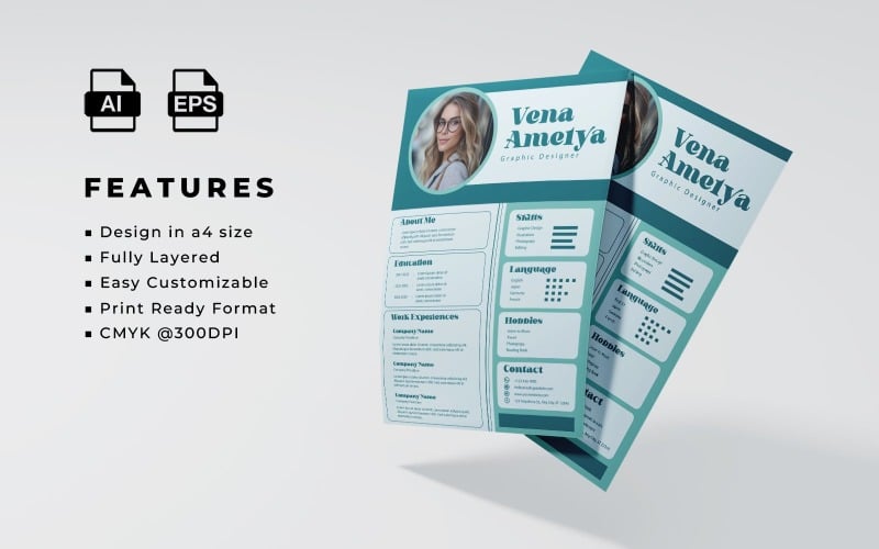 Resume and CV Template 116 #422529 - TemplateMonster